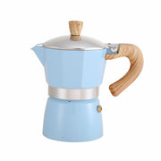 Portable Coffee Maker Wood Grain Handle Outdoor Manual Espresso Machine Camping - Blue-150ml V528-COFFEEMAKER-BLUE-150ML-959797