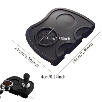 Double Slot Silicone Coffee Tamper Mat | Non-Slip Corner Tamping Pad 21x15x4cm V528-COFFEEMATS-L-44191