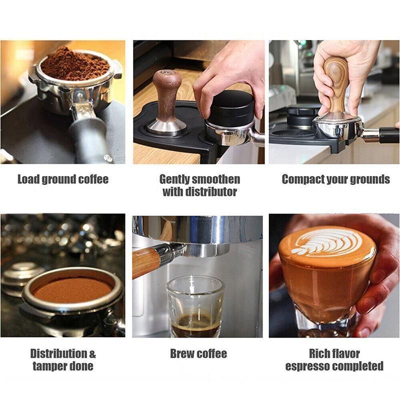 Double Slot Silicone Coffee Tamper Mat | Non-Slip Corner Tamping Pad 21x15x4cm V528-COFFEEMATS-L-44191