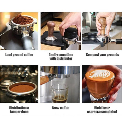 Double Slot Silicone Coffee Tamper Mat | Non-Slip Corner Tamping Pad 21x15x4cm V528-COFFEEMATS-L-44191