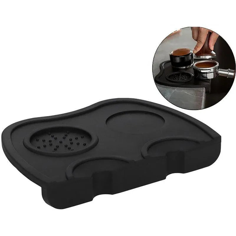 Double Slot Silicone Coffee Tamper Mat | Non-Slip Corner Tamping Pad 21x15x4cm V528-COFFEEMATS-L-44191