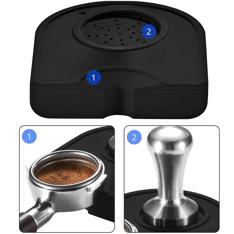 Silicone Coffee Tamper Mat Non Slip Corner Tamping Pad for Espresso Station 14x12.5cm V528-COFFEEMATS-S-45991