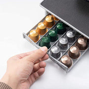 Coffee Capsule Drawer Holder for 40 Nespresso Pods with Non-Slip Top Rack V528-COFFEESTAND-GREY-79775