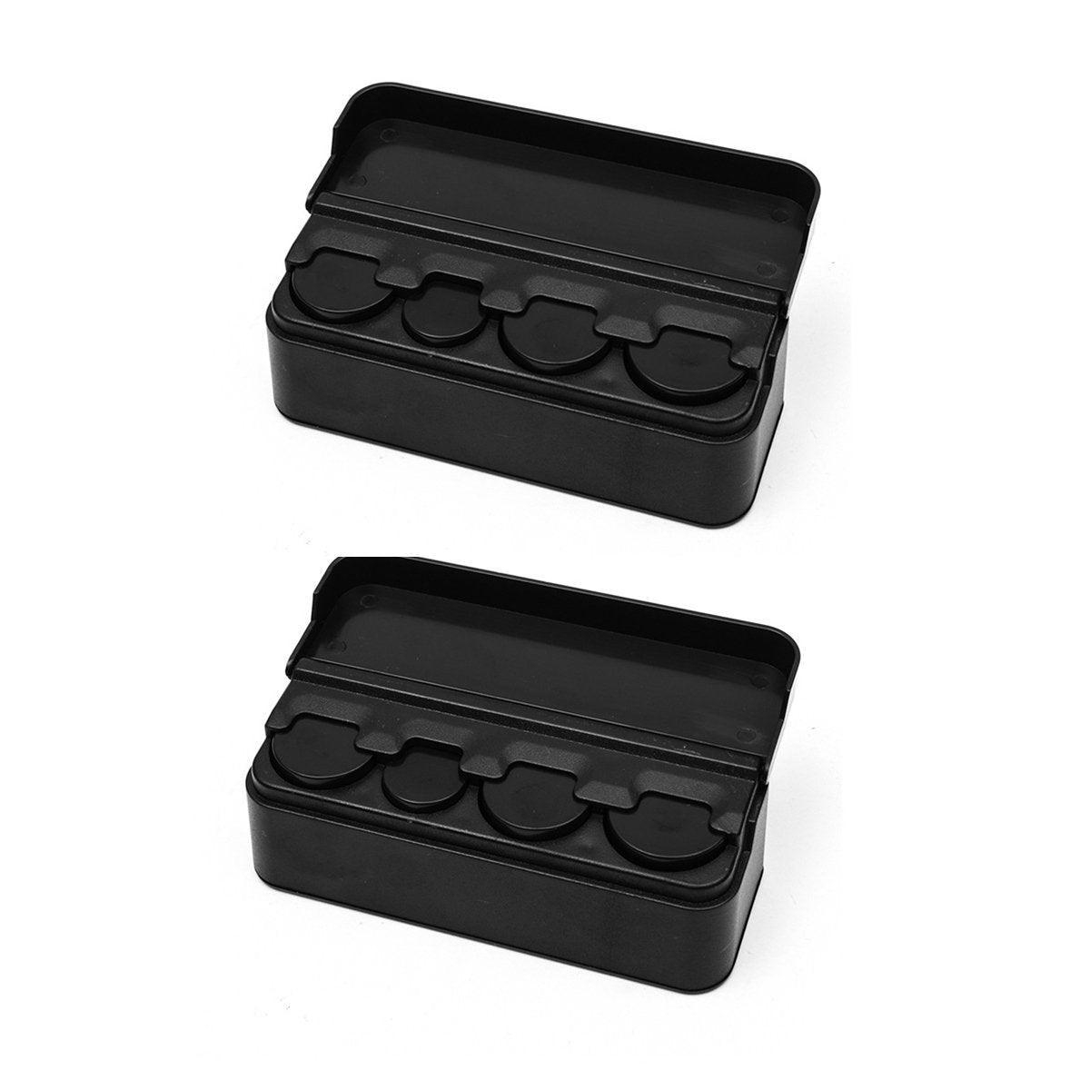 2X Car Coin Holder Portable Mini Change Storage Box Container Organizer Interior V528-COIN-CASE-BLACK-2PCS-735214