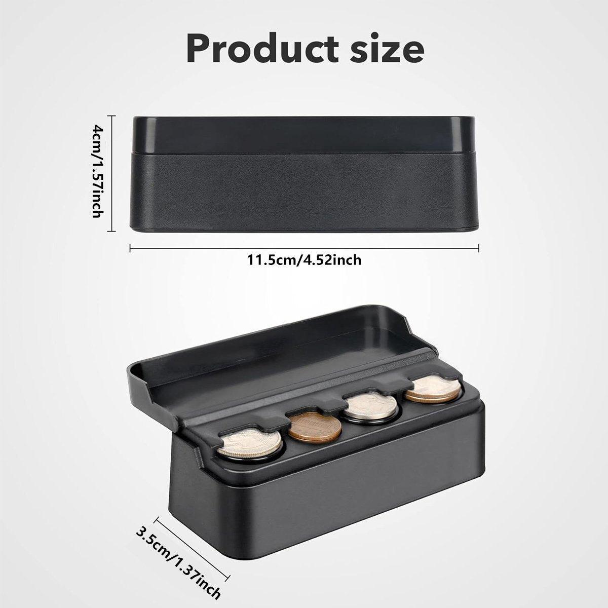 2X Car Coin Holder Portable Mini Change Storage Box Container Organizer Interior V528-COIN-CASE-BLACK-2PCS-735214