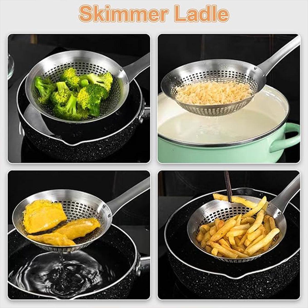 Stainless Steel Colander Spoon Kitchen Strainer Tool for Pasta Rice Vegetable V528-COLANDER-14CM-778265