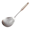 304 Stainless Steel Kitchen Colander Long Handle Noodle Dumpling Strainer Spoon - Stainless steel V528-COLANDER-YS-908111