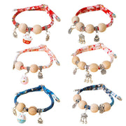 Camphor Wood Bead Collar with Bell Necklace for Cats and Dogs Pet Accessories - Red-Longevity Lock V528-COLLAR-CMS-RED-XS-415614