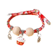 Camphor Wood Bead Collar with Bell Necklace for Cats and Dogs Pet Accessories - Red-Longevity Lock V528-COLLAR-CMS-RED-XS-415614