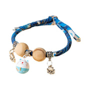 Camphor Wood Bead Collar with Bell Necklace for Cats and Dogs Pet Accessories - Red-Longevity Lock V528-COLLAR-CMS-RED-XS-415614