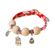 Camphor Wood Bead Collar with Bell Necklace for Cats and Dogs Pet Accessories - Red-Longevity Lock V528-COLLAR-CMS-RED-XS-415614