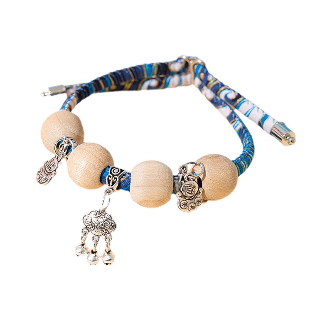 Camphor Wood Bead Collar with Bell Necklace for Cats and Dogs Pet Accessories - Red-Longevity Lock V528-COLLAR-CMS-RED-XS-415614