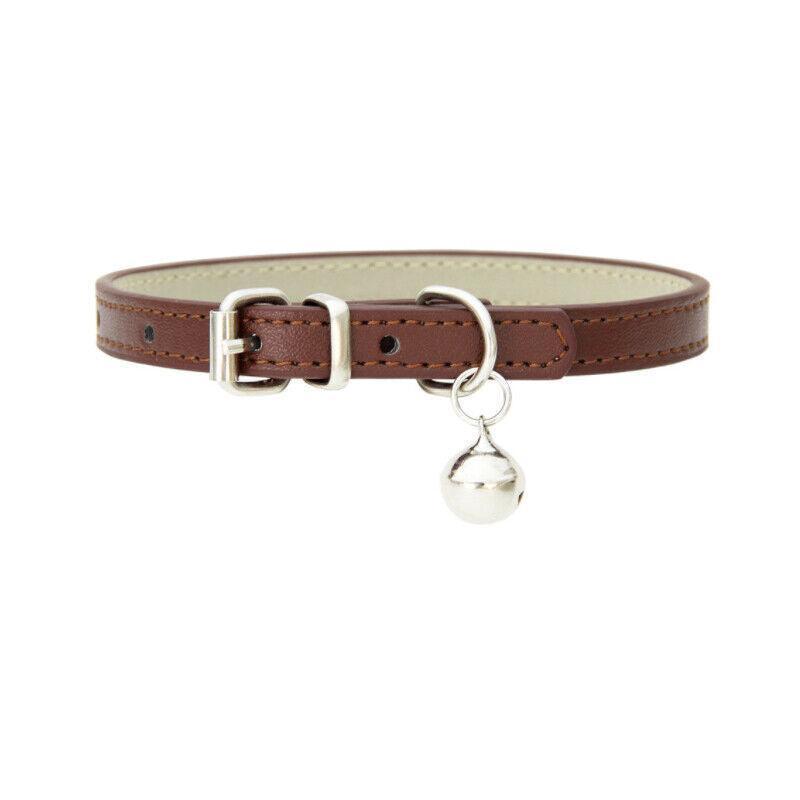 Adjustable PU Leather Cat Collar with Bell Breakaway Buckle 9 Colours - Green V528-COLLAR-GREEN-67905
