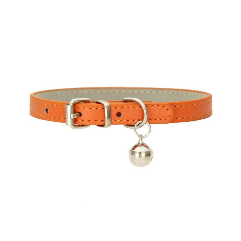 Adjustable PU Leather Cat Collar with Bell Breakaway Buckle 9 Colours - Green V528-COLLAR-GREEN-67905