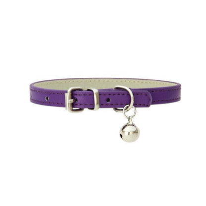 Adjustable PU Leather Cat Collar with Bell Breakaway Buckle 9 Colours - Green V528-COLLAR-GREEN-67905