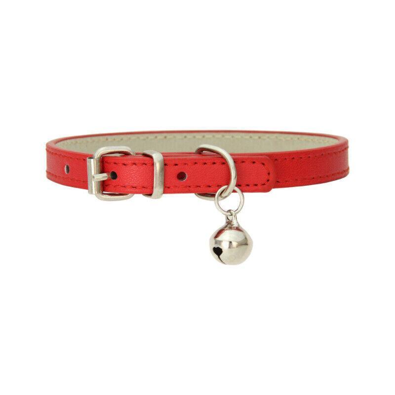 Adjustable PU Leather Cat Collar with Bell Breakaway Buckle 9 Colours - Green V528-COLLAR-GREEN-67905