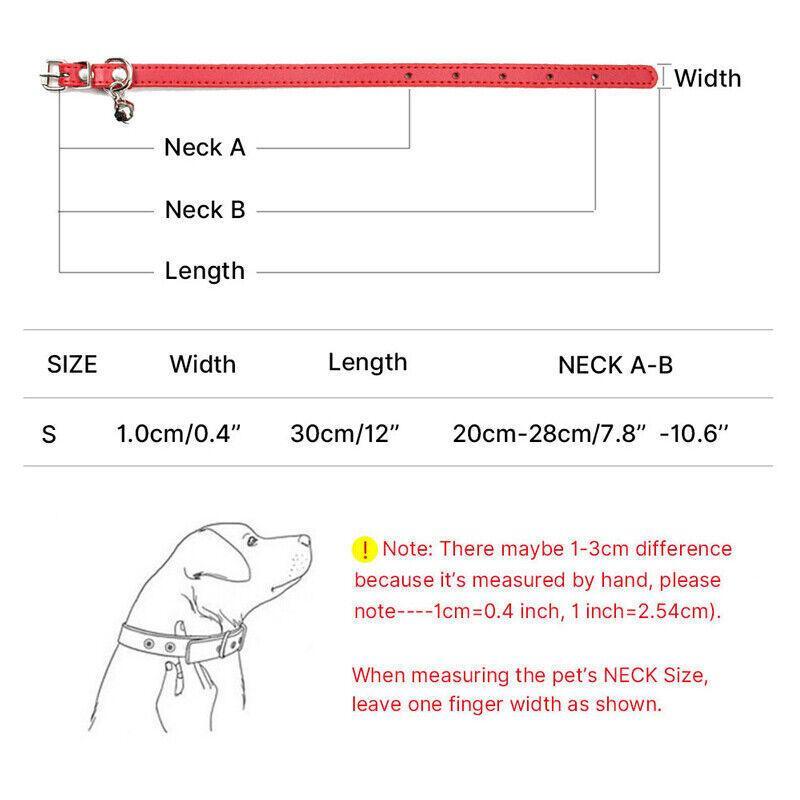 Adjustable PU Leather Cat Collar with Bell Breakaway Buckle 9 Colours - Red V528-COLLAR-RED-66675
