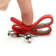 Adjustable PU Leather Cat Collar with Bell Breakaway Buckle 9 Colours - Red V528-COLLAR-RED-66675