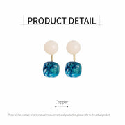 Small Fresh Blue Oil Earrings Retro Fashion Temperament Silver Needle Jewellery V528-COLOR-CONTRAST-EARRINGS-815778