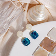 Small Fresh Blue Oil Earrings Retro Fashion Temperament Silver Needle Jewellery V528-COLOR-CONTRAST-EARRINGS-815778