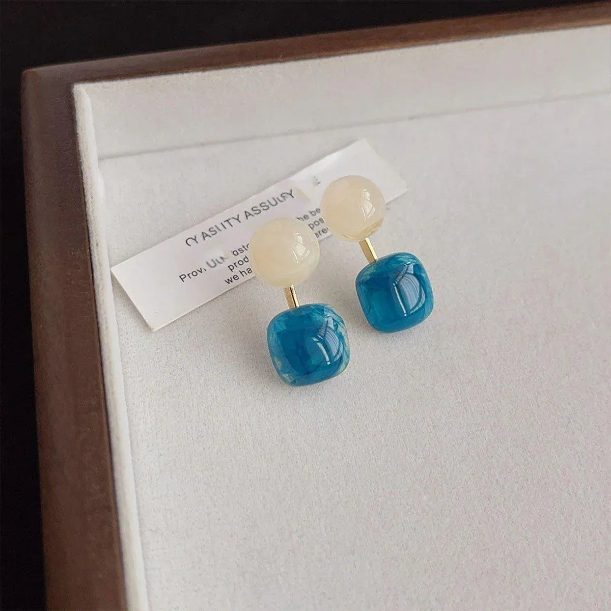 Small Fresh Blue Oil Earrings Retro Fashion Temperament Silver Needle Jewellery V528-COLOR-CONTRAST-EARRINGS-815778
