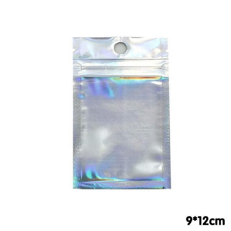 100/200X Iridescent Zip Bags for Food Storage & Holographic Makeup Pouch - 20*30cm 100PCS V528-COLORBAG-20-30-100PCS-68791