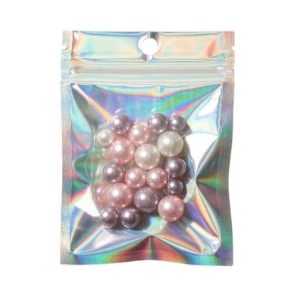 100/200X Iridescent Zip Bags for Food Storage & Holographic Makeup Pouch - 7*10cm 100PCS V528-COLORBAG-7-10-100PCS-59760