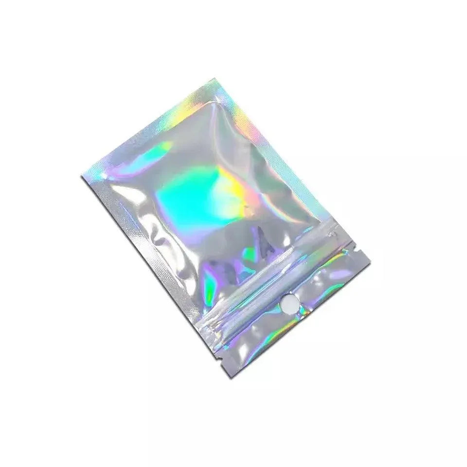 100/200X Iridescent Zip Bags for Food Storage & Holographic Makeup Pouch - 9*12cm 200PCS