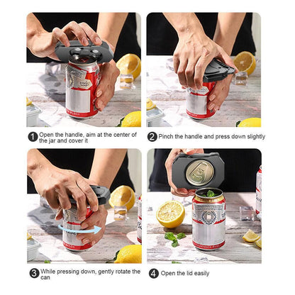 Topless Can Opener Manual Kitchen Tool for Beer Soda and Tin Bottles - Black V528-COLOUR-BLACK32648