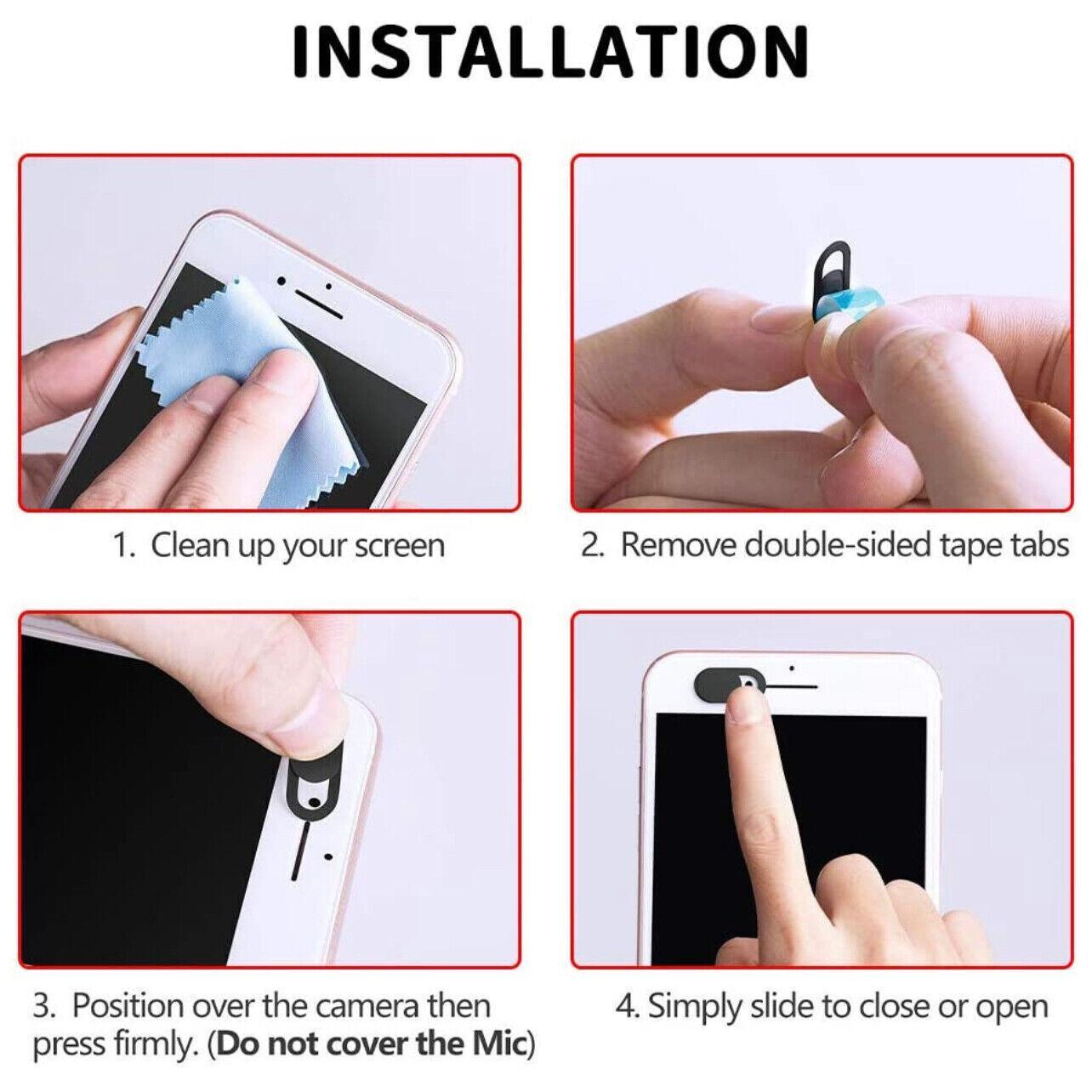 3PCS Webcam Cover Slide Ultra Thin Camera Privacy Protection for Laptop Phone - Black 3 PCS V528-COLOUR-BLACK3PCS96934
