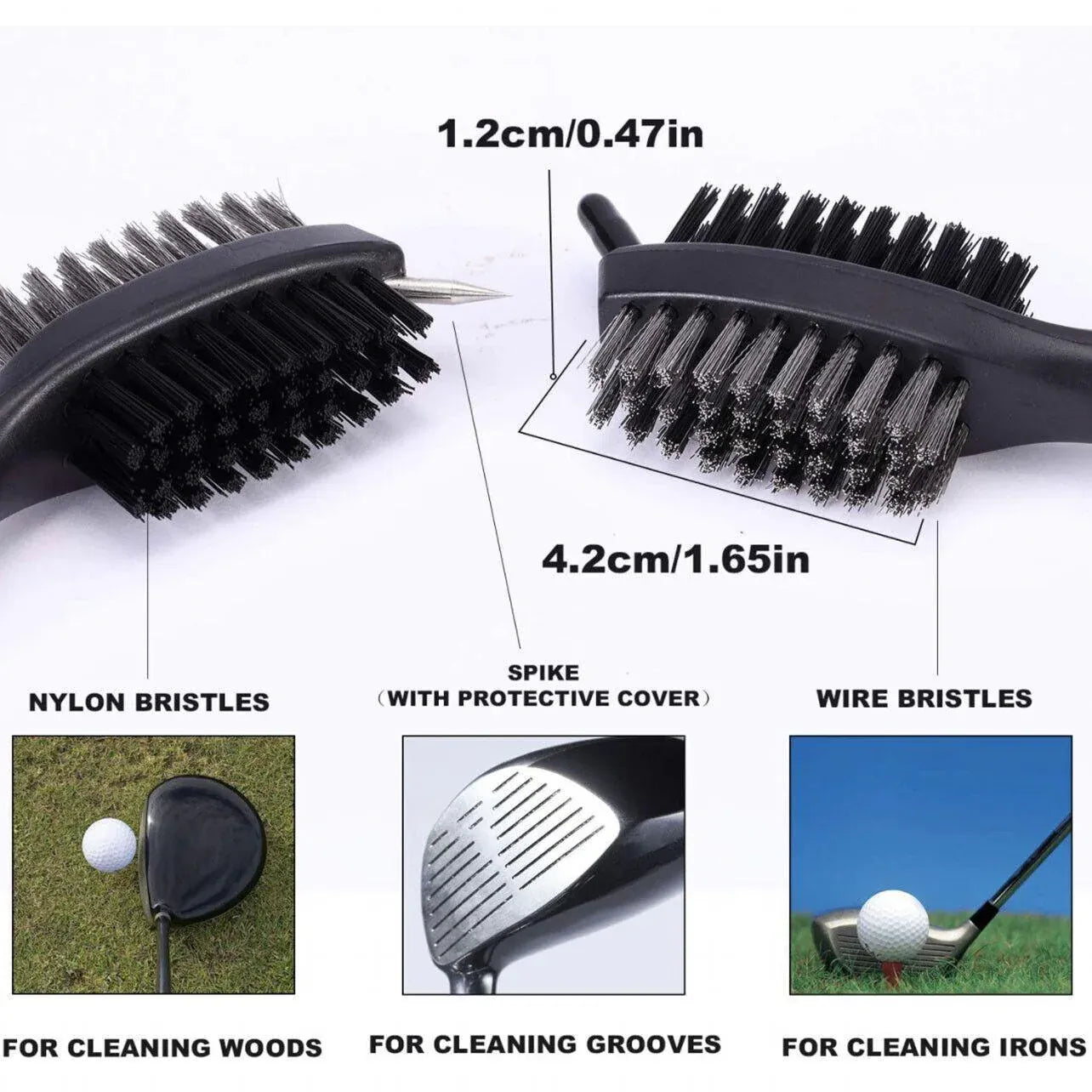 Golf Cleaning Brush Retractable Stock Color Groove Cleaner With Reel Club Ball - Black V528-COLOUR-BLACK46168