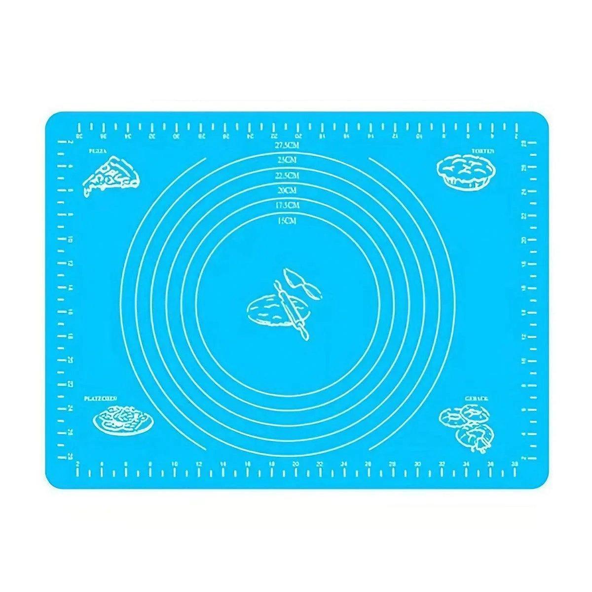 Blue Reusable Non-Stick Silicone Rolling Dough Mat Cake Pastry Baking Fondant Sheet - 40*30cm V528-COLOUR-BLUE-SIZE-40-30CM49237