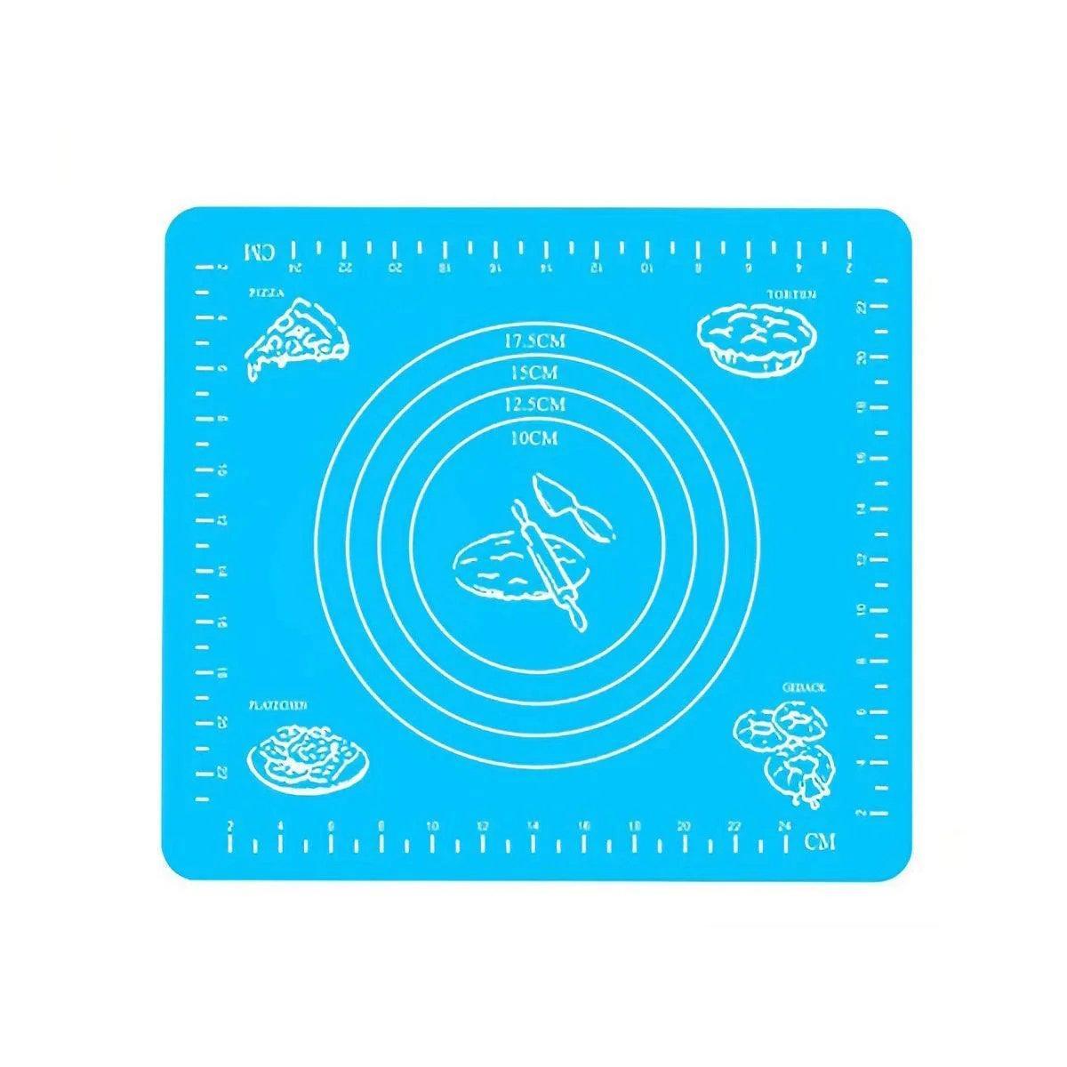 Blue Reusable Non-Stick Silicone Rolling Dough Mat Cake Pastry Baking Fondant Sheet - 64*45cm V528-COLOUR-BLUE-SIZE-64-45CM23538