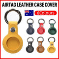 For Apple Airtag Leather Case Cover Air Tag Keychain Holder Sleeve Shell Tracker - Blue V528-COLOUR-BLUE18410