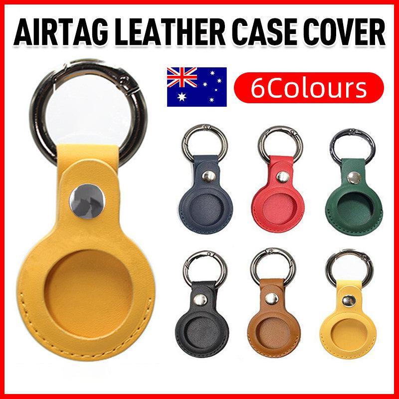 For Apple Airtag Leather Case Cover Air Tag Keychain Holder Sleeve Shell Tracker - Blue V528-COLOUR-BLUE18410