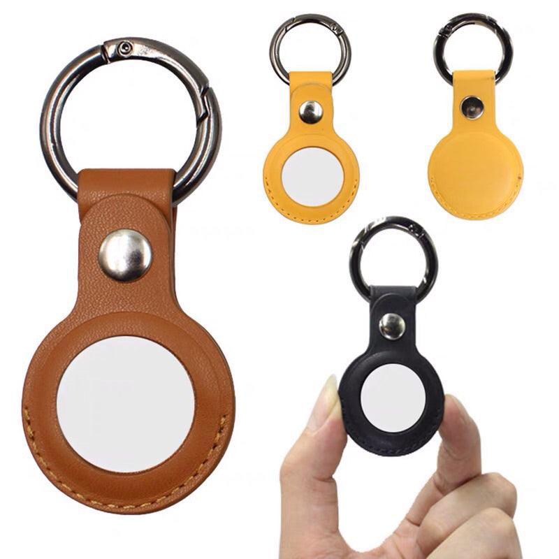 For Apple Airtag Leather Case Cover Air Tag Keychain Holder Sleeve Shell Tracker - Blue V528-COLOUR-BLUE18410