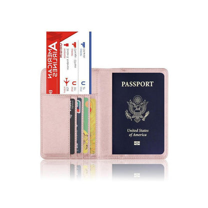 RFID Passport Holder Slim Leather Travel Wallet ID Card Cover Case for Men Women - Blue V528-COLOUR-BLUE32975