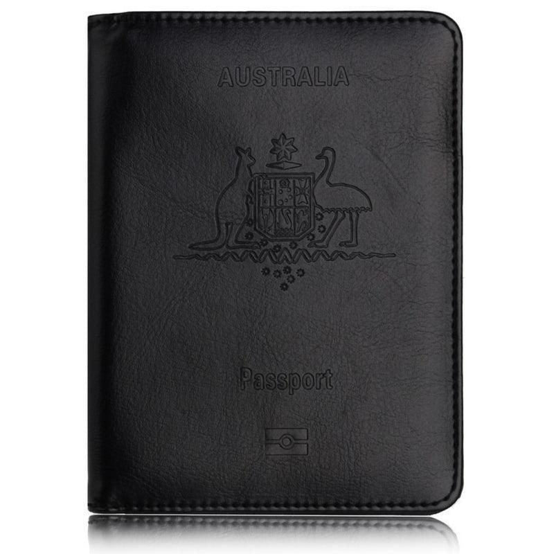 RFID Passport Holder Slim Leather Travel Wallet ID Card Cover Case for Men Women - Blue V528-COLOUR-BLUE32975