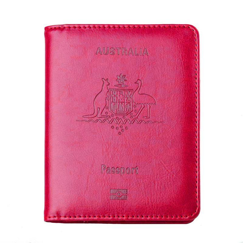 RFID Passport Holder Slim Leather Travel Wallet ID Card Cover Case for Men Women - Blue V528-COLOUR-BLUE32975