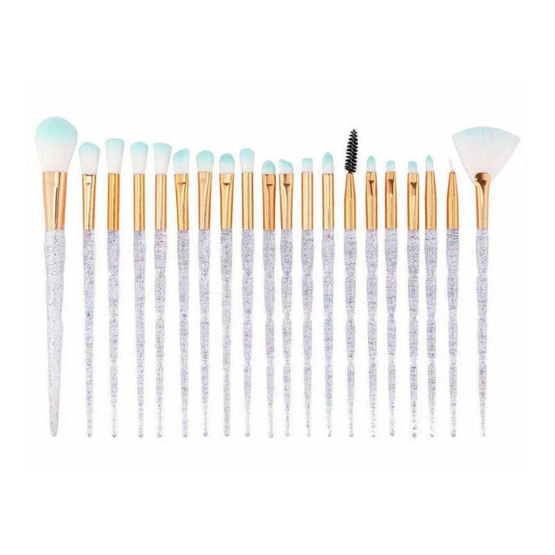 20 Pcs Eye Make-Up Brushes Diamond Unicorn Eyeshadow Eyebrow Blending Brush Set - Blue and Pink V528-COLOUR-BLUEANDPINK65540