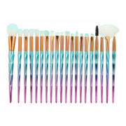 20 Pcs Eye Make-Up Brushes Diamond Unicorn Eyeshadow Eyebrow Blending Brush Set - Blue and Pink V528-COLOUR-BLUEANDPINK65540