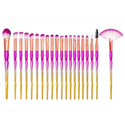 20 Pcs Eye Make-Up Brushes Diamond Unicorn Eyeshadow Eyebrow Blending Brush Set - Blue and Pink V528-COLOUR-BLUEANDPINK65540