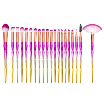 20 Pcs Eye Make-Up Brushes Diamond Unicorn Eyeshadow Eyebrow Blending Brush Set - Blue and Purple V528-COLOUR-BLUEANDPURPLE96840