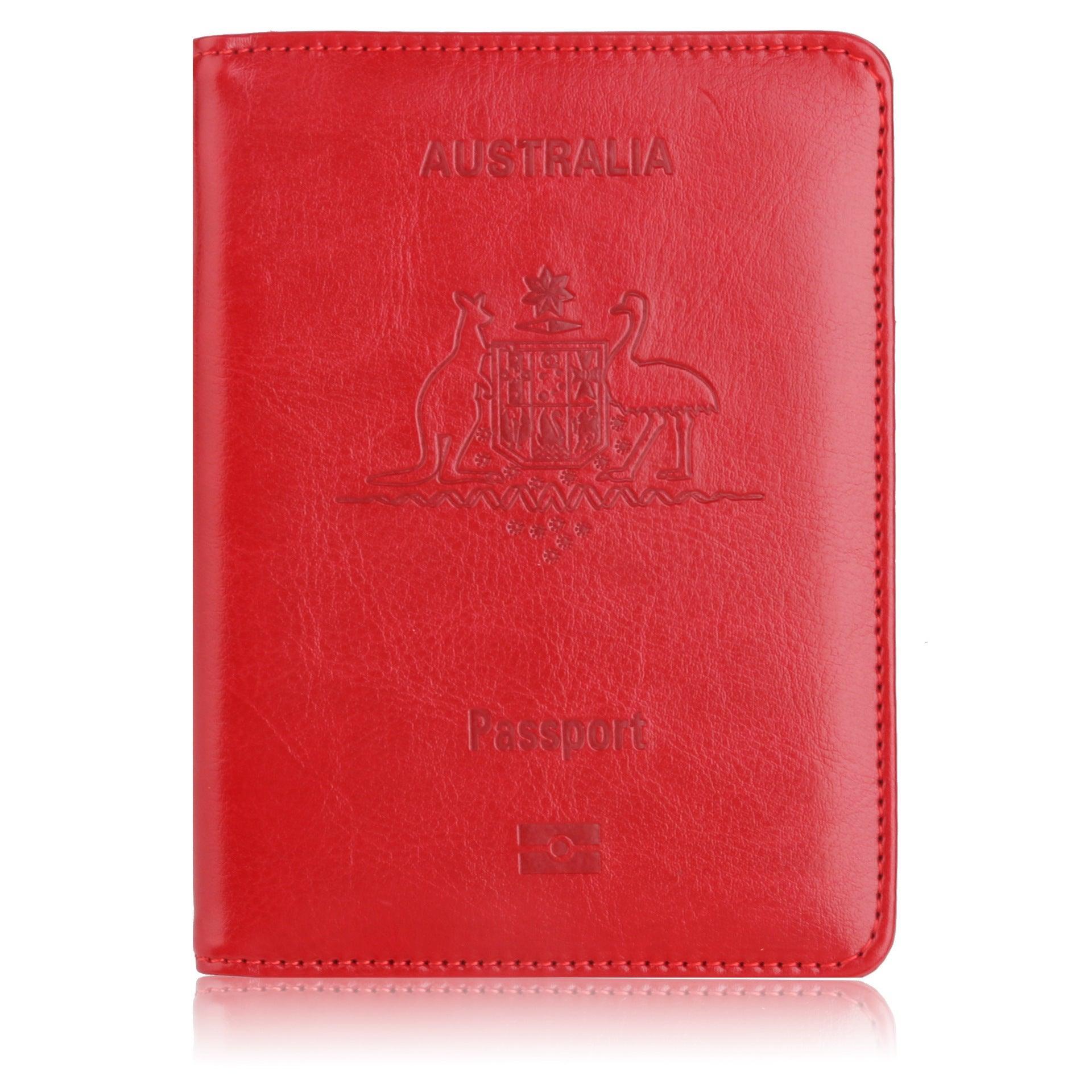 RFID Passport Holder Slim Leather Travel Wallet ID Card Cover Case for Men Women - Brown V528-COLOUR-BROWN37077