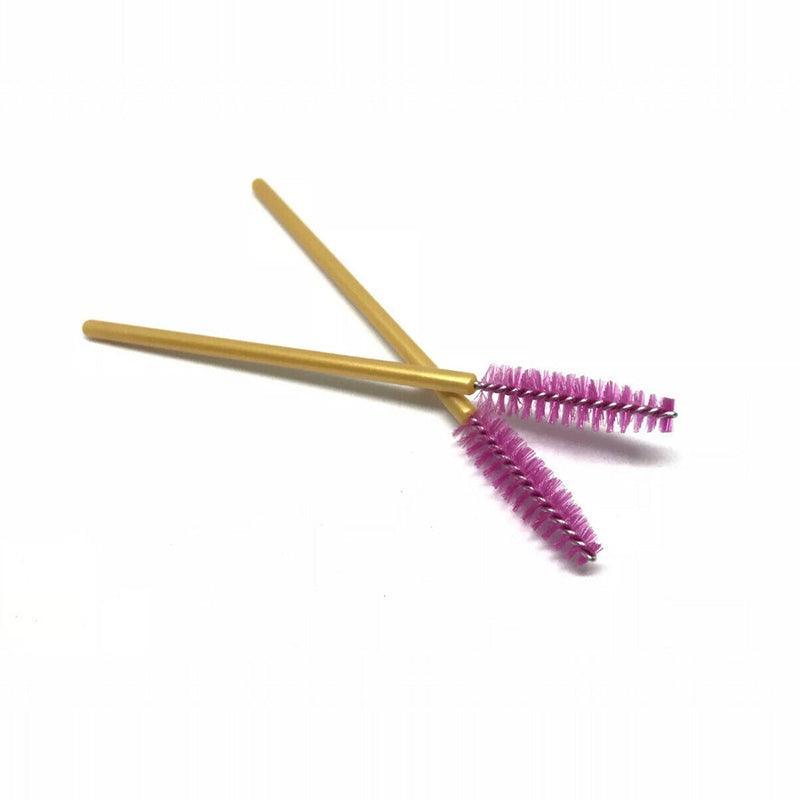 50X Disposable Mascara Wands Eyelash Brushes Applicator Lash Extension Brush - gold+pink V528-COLOUR-GOLDPINK-QTY-5052231