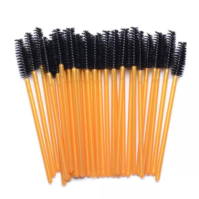 50X Disposable Mascara Wands Eyelash Brushes Applicator Lash Extension Brush - gold+pink V528-COLOUR-GOLDPINK-QTY-5052231