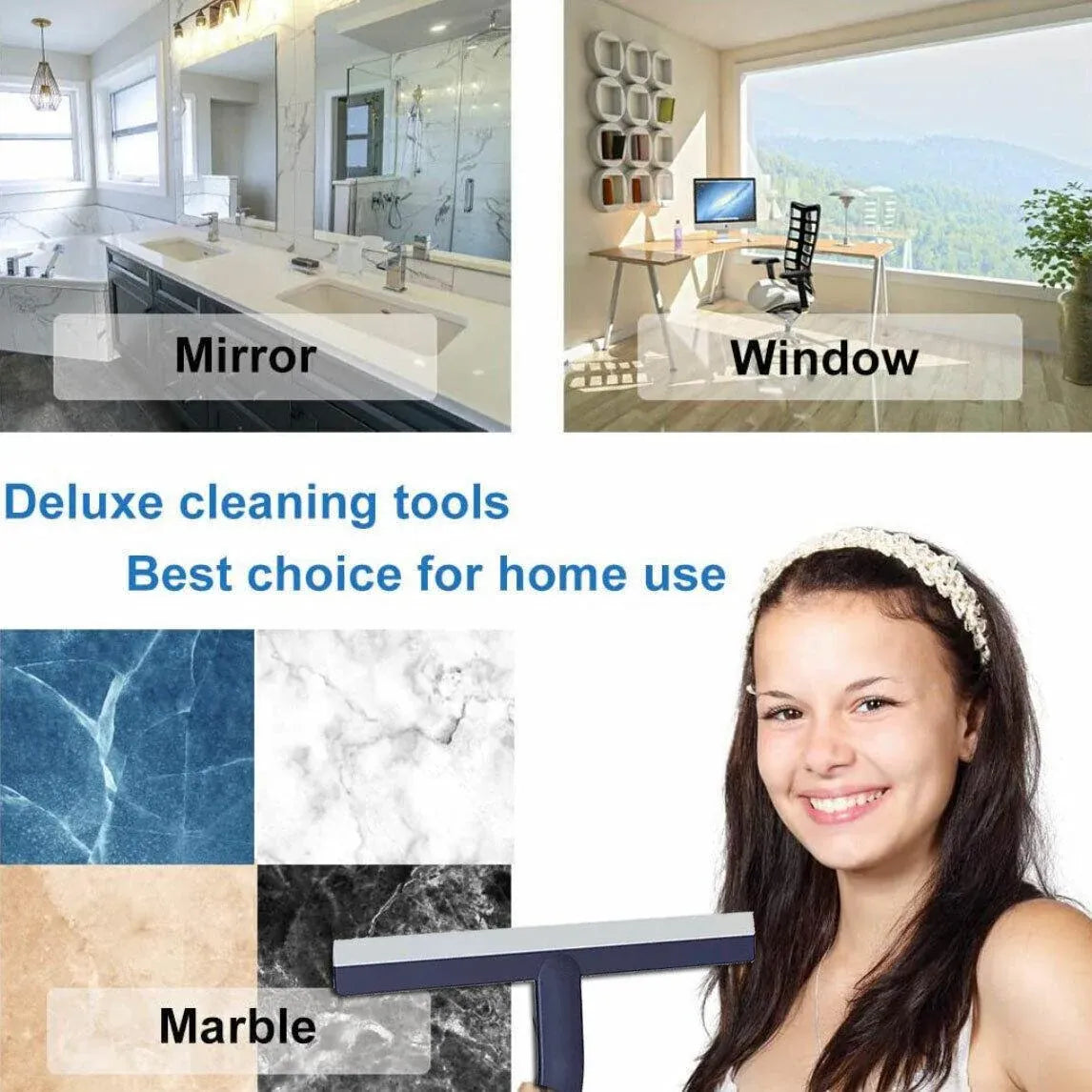 Shower Squeegee Bathroom Mirror Window Glass Cleaner Wiper Home Cleaning Tool - Green V528-COLOUR-GREEN45743