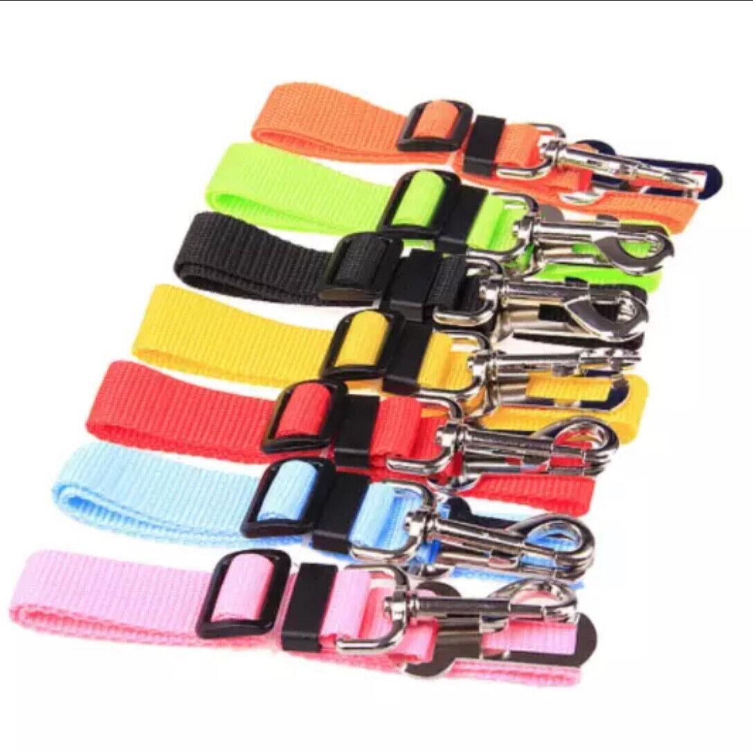 Adjustable Pet Harness Lead for Car Travel with Clip Attachment Nylon Restraint Strap - Green V528-COLOUR-GREEN86853