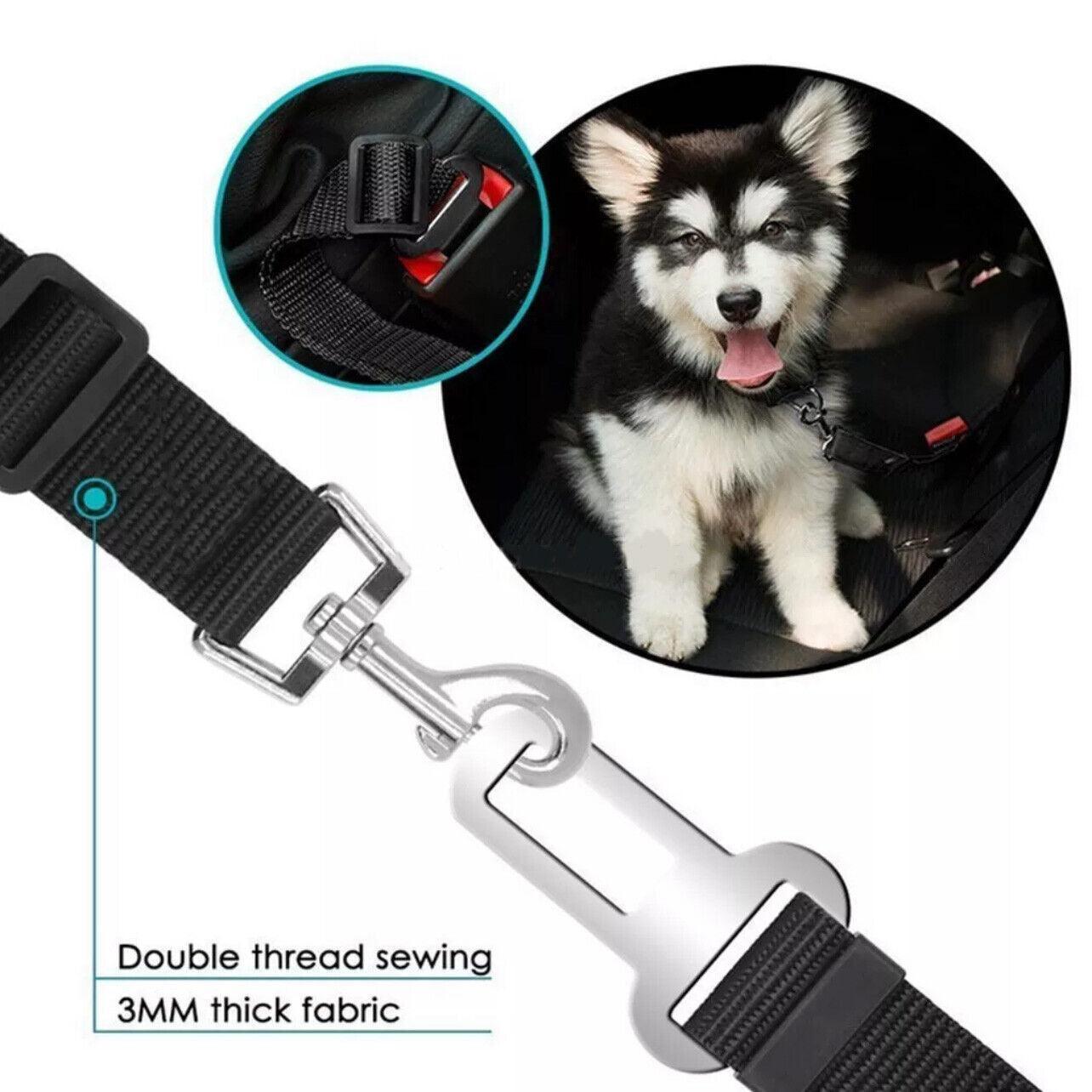 Adjustable Pet Harness Lead for Car Travel with Clip Attachment Nylon Restraint Strap - Green V528-COLOUR-GREEN86853