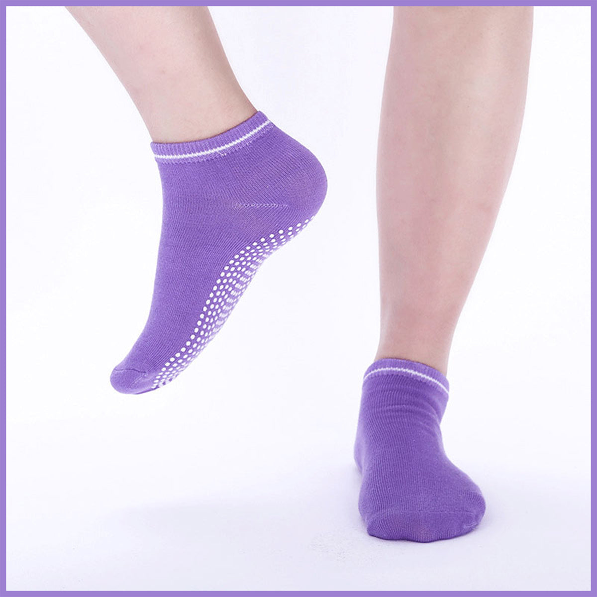 3 Pairs Ladies Women Sports Cotton Rich Pilates Yoga Non-Slip Grip Socks - Grey V528-COLOUR-GREY-PACKAGE-3PAIRS21380